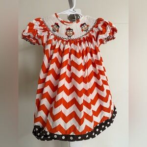 Olivia Kate Smocked Owl Bishop Dress